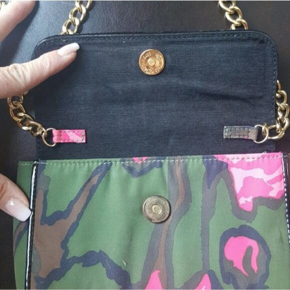 Trina Turk Camo & Pink Multi Wear Clutch Crossbody Bag - Picture 8 of 8